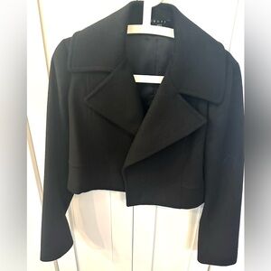 Theory Black 100% Wool Women's Pea Coat